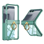 Slim Luxury Hinge Protection Case with Ring Holder for Samsung Galaxy Z Flip 7