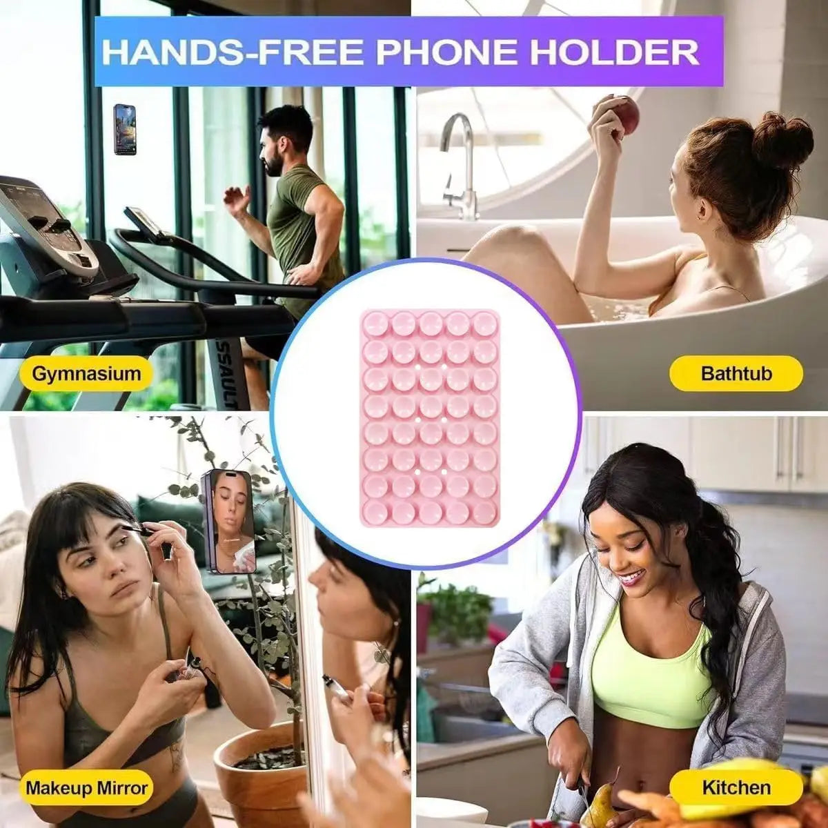 3-Pack Double-Sided Suction Cup Phone Holder