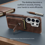 Premium Magnetic Leather Case for Samsung Galaxy S26 Series with Removable Card Holder