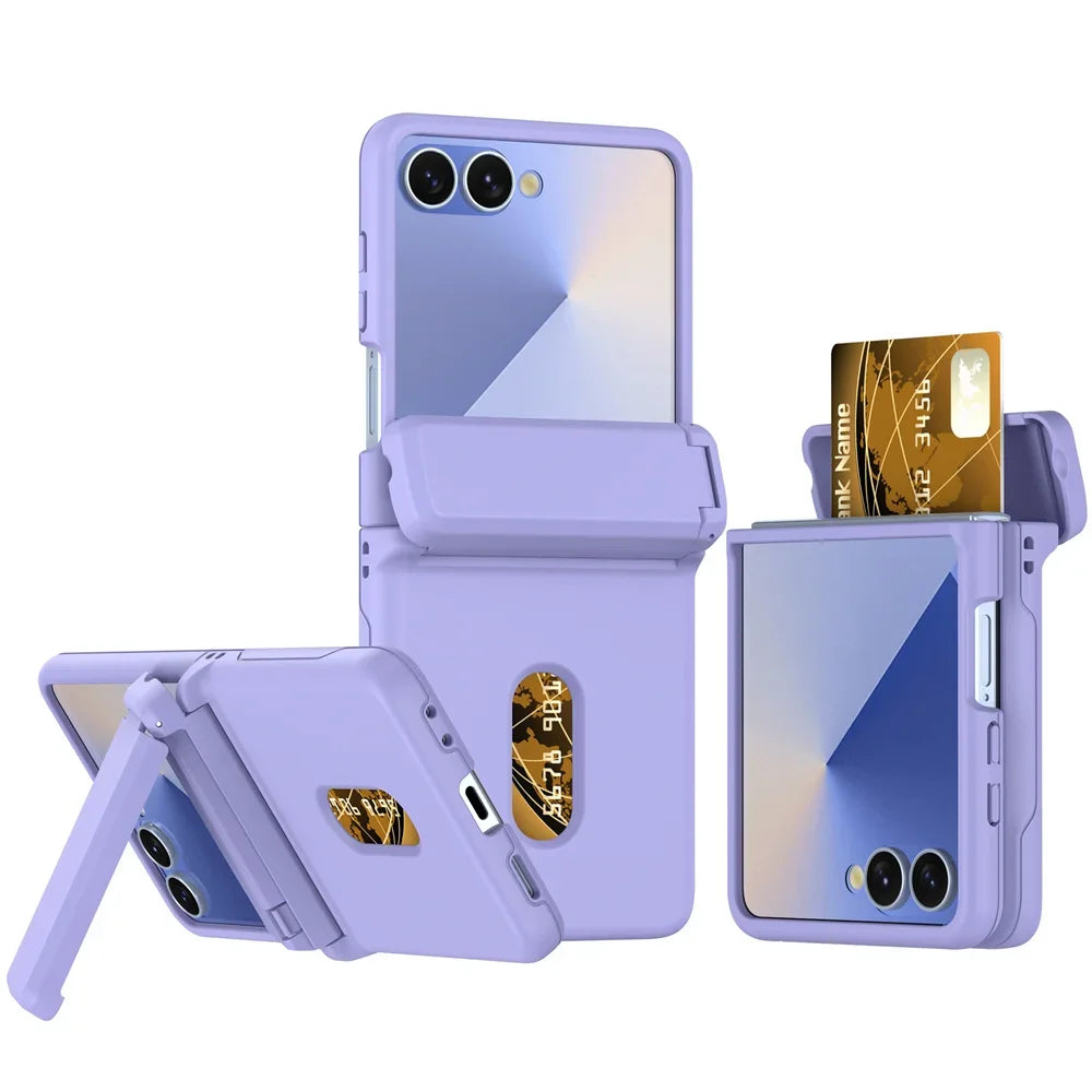Slim Protective Case with Card Slot & Kickstand for Samsung Galaxy Z Flip 7