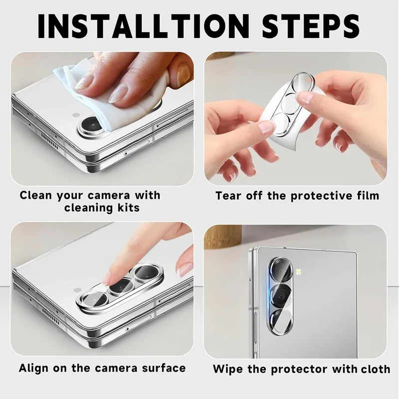 9H Hardness Tempered Glass Camera Lens Protector for Samsung Galaxy Z Fold 6