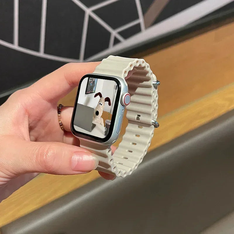 Breathable Ocean-Inspired Silicone Sport Band for Apple Watch