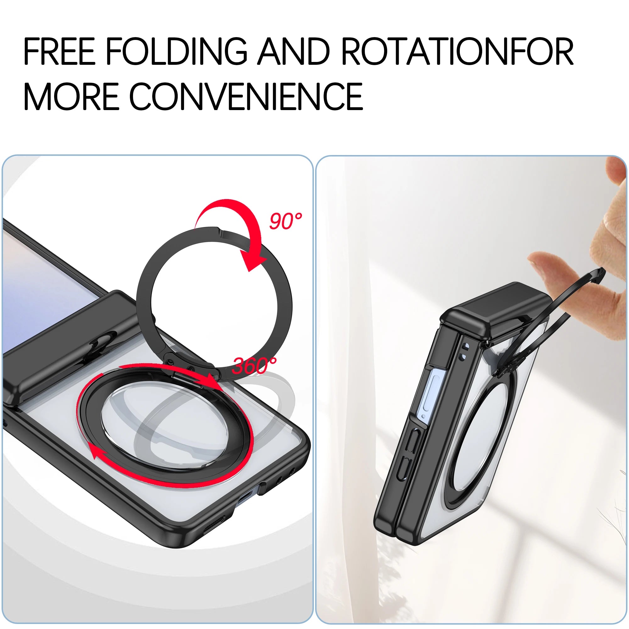 Samsung Galaxy Z Flip 7 Electroplated Magnetic Case with 360° Rotating Bracket