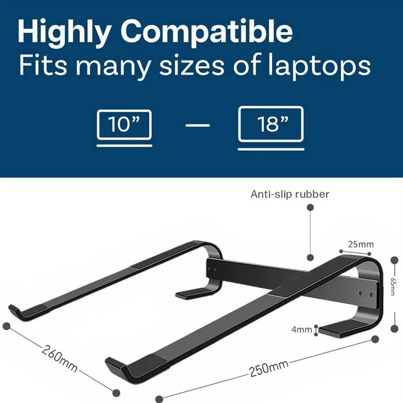 Ergonomic Aluminum Laptop Stand with Cooling Ventilation