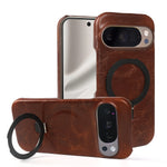 Premium Leather Case with Invisible Foldable Stand for Google Pixel 9 Series