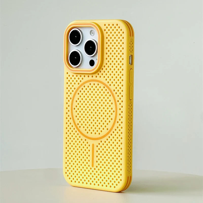 Slim Hollow Mesh MagSafe Protective Case for iPhone 15 Series