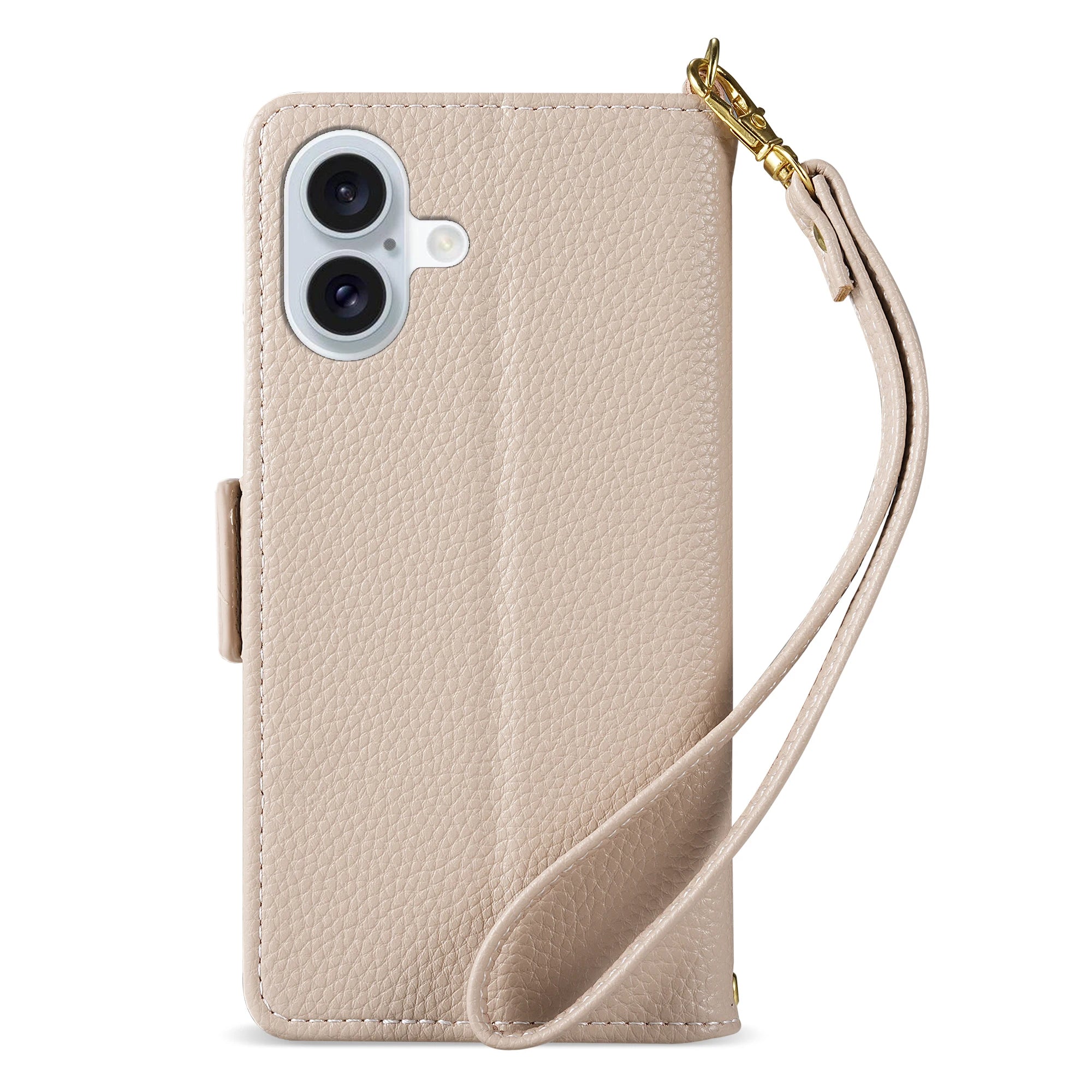 Flower Leather Wallet Case with Card Holder & Strap for iPhone 15 Series