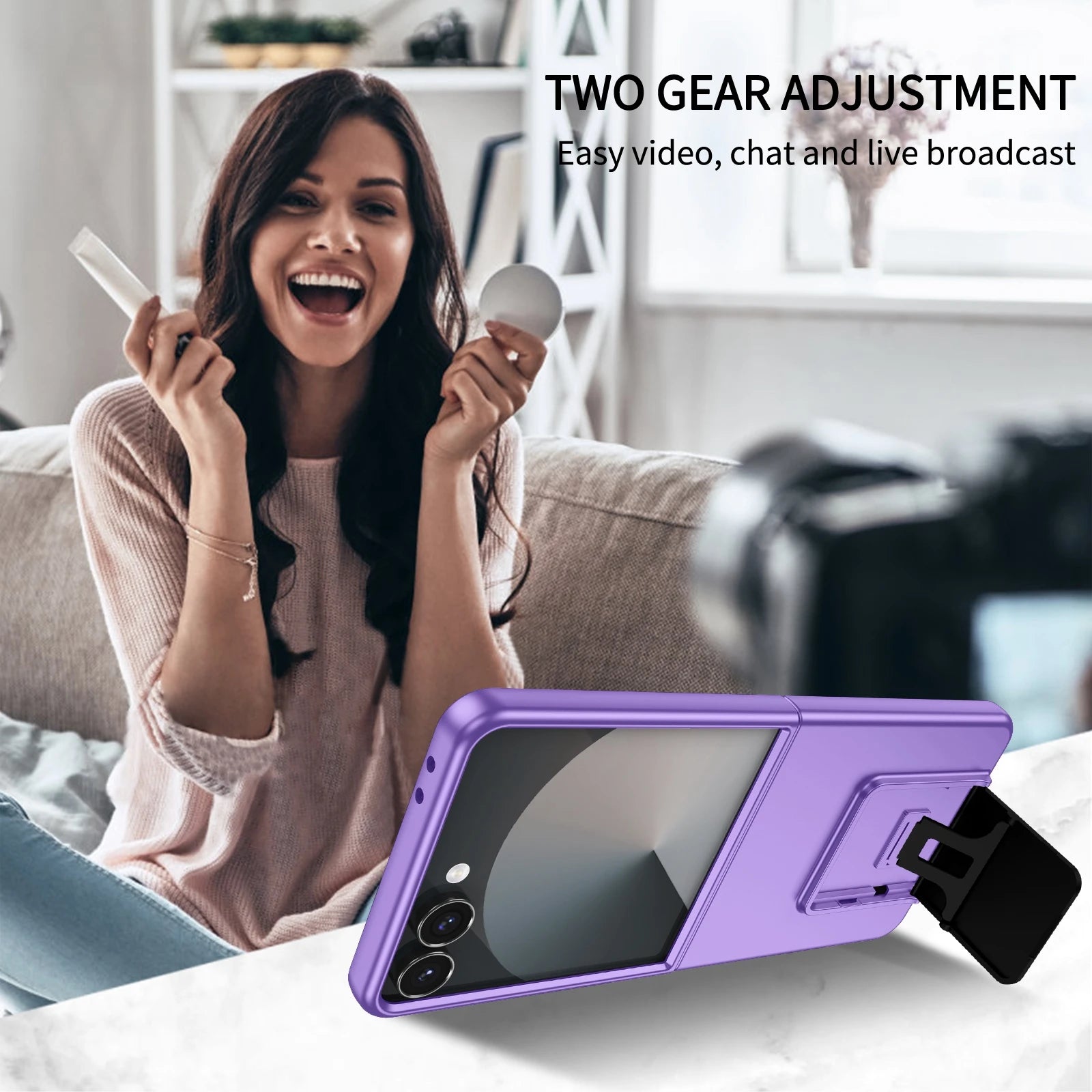 Hard Shell Protective Case with Invisible Bracket for Samsung Galaxy Z Flip 7