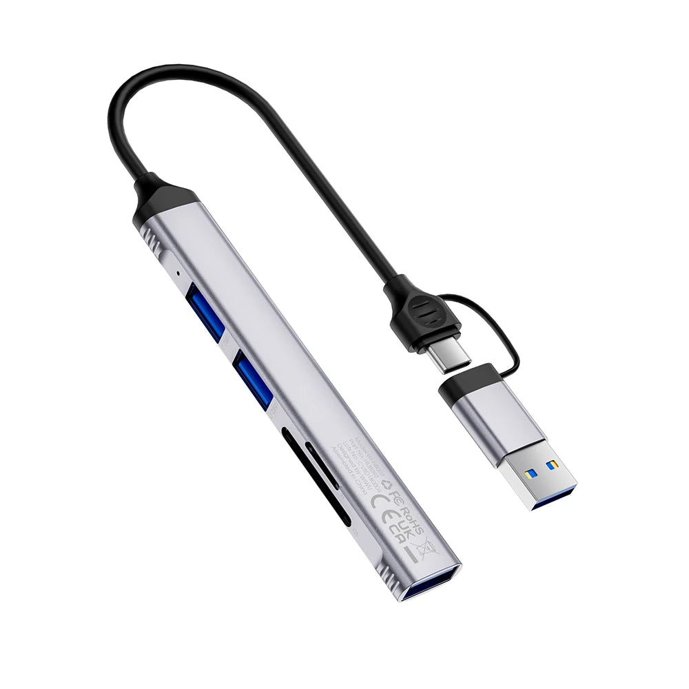 WiWU HB003 5-in-1 USB-C Hub with SD/TF Card Slot