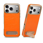 Premium Genuine Leather MagSafe Protective Case with Stand for iPhone 17 Series