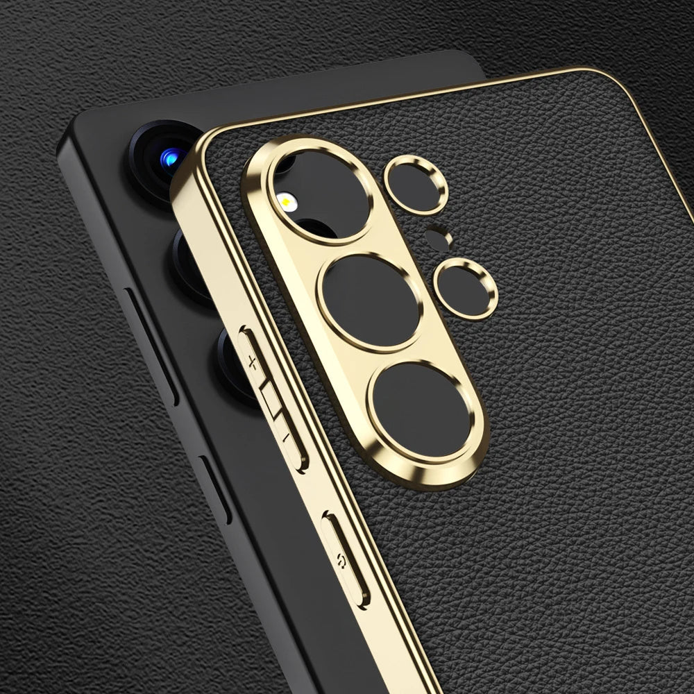 Luxury Electroplated Leather Case for Samsung Galaxy S26 Ultra