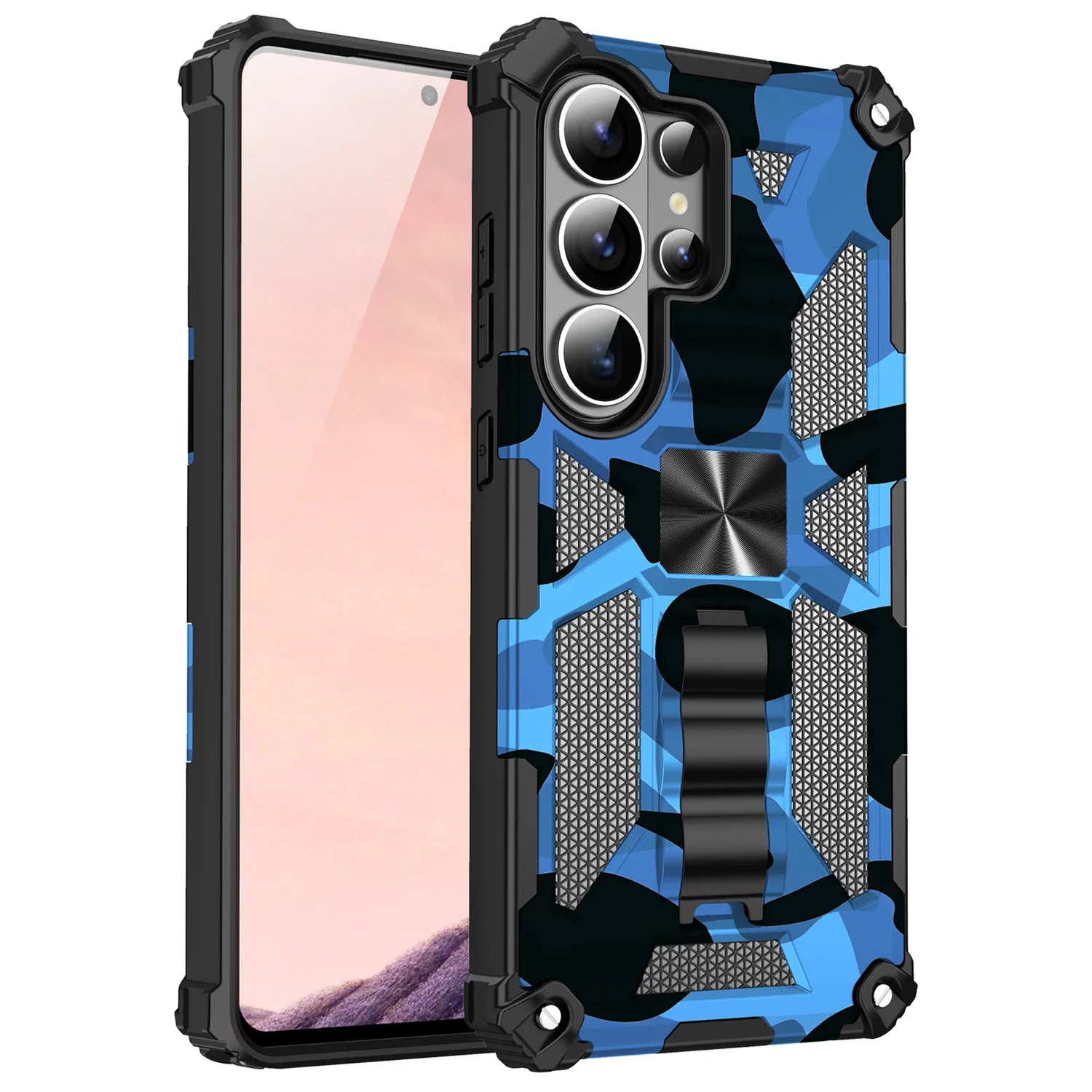 Camouflage Military Armor Case with Kickstand for Samsung Galaxy S26 Series