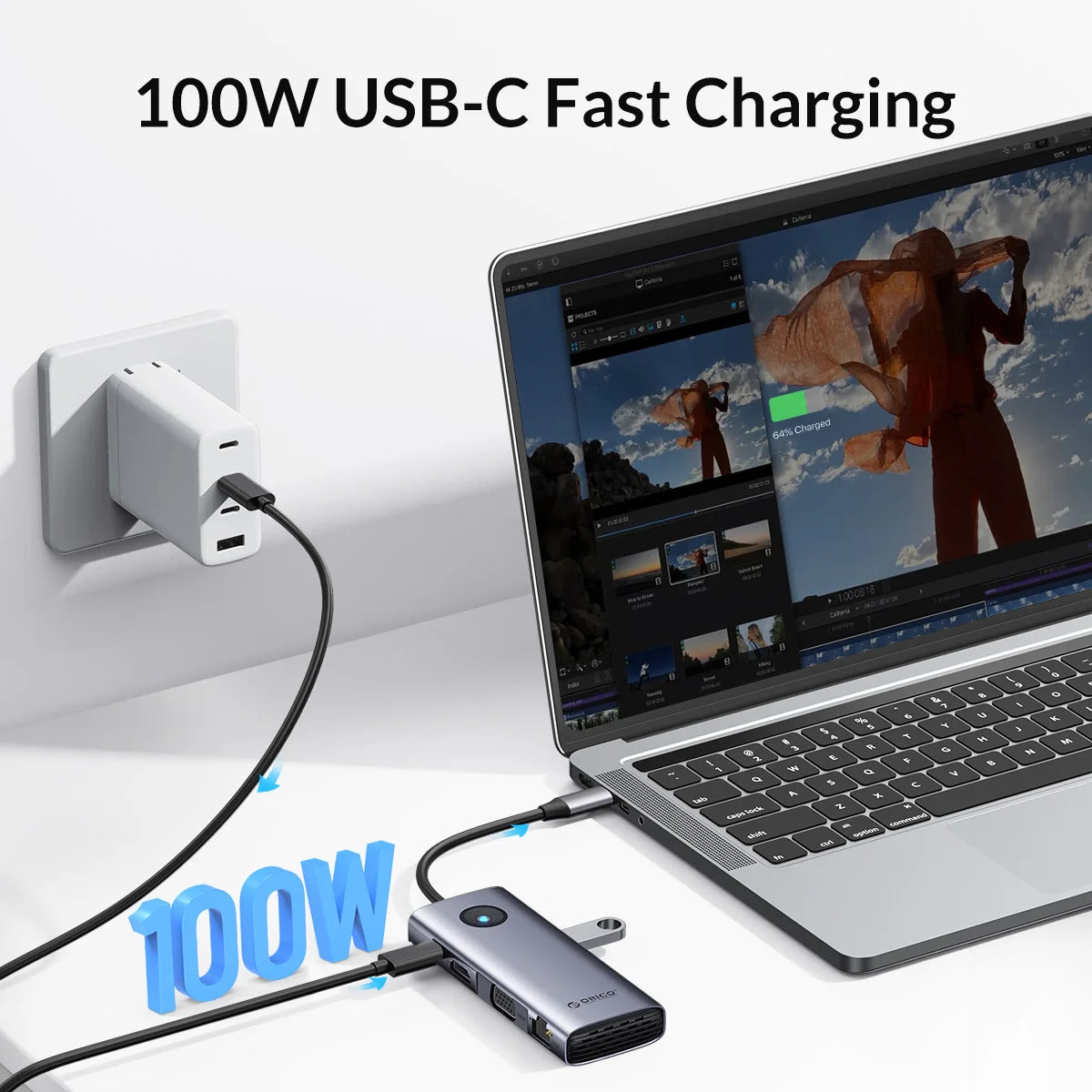 ORICO 8-in-1 USB-C Hub Adapter