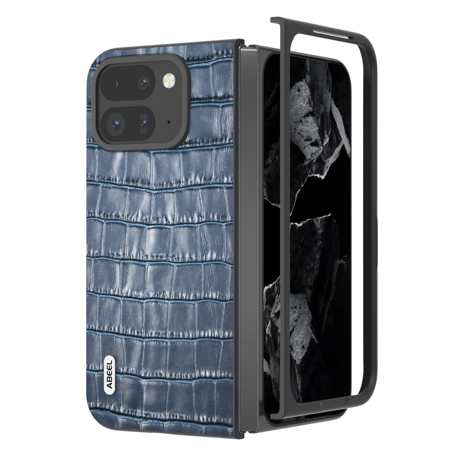 Crocodile Pattern Genuine Leather Case for Google Pixel 9 Pro Fold