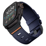 Ribbed Nylon Band with Hook-and-Loop Velcro Closure for Apple Watch