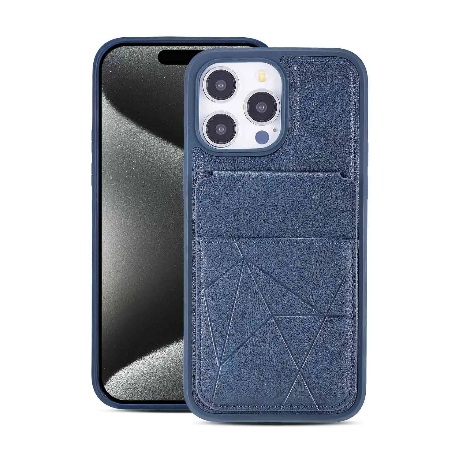 Business-Style Slim Phone Case with Card Holder for iPhone 16 Series