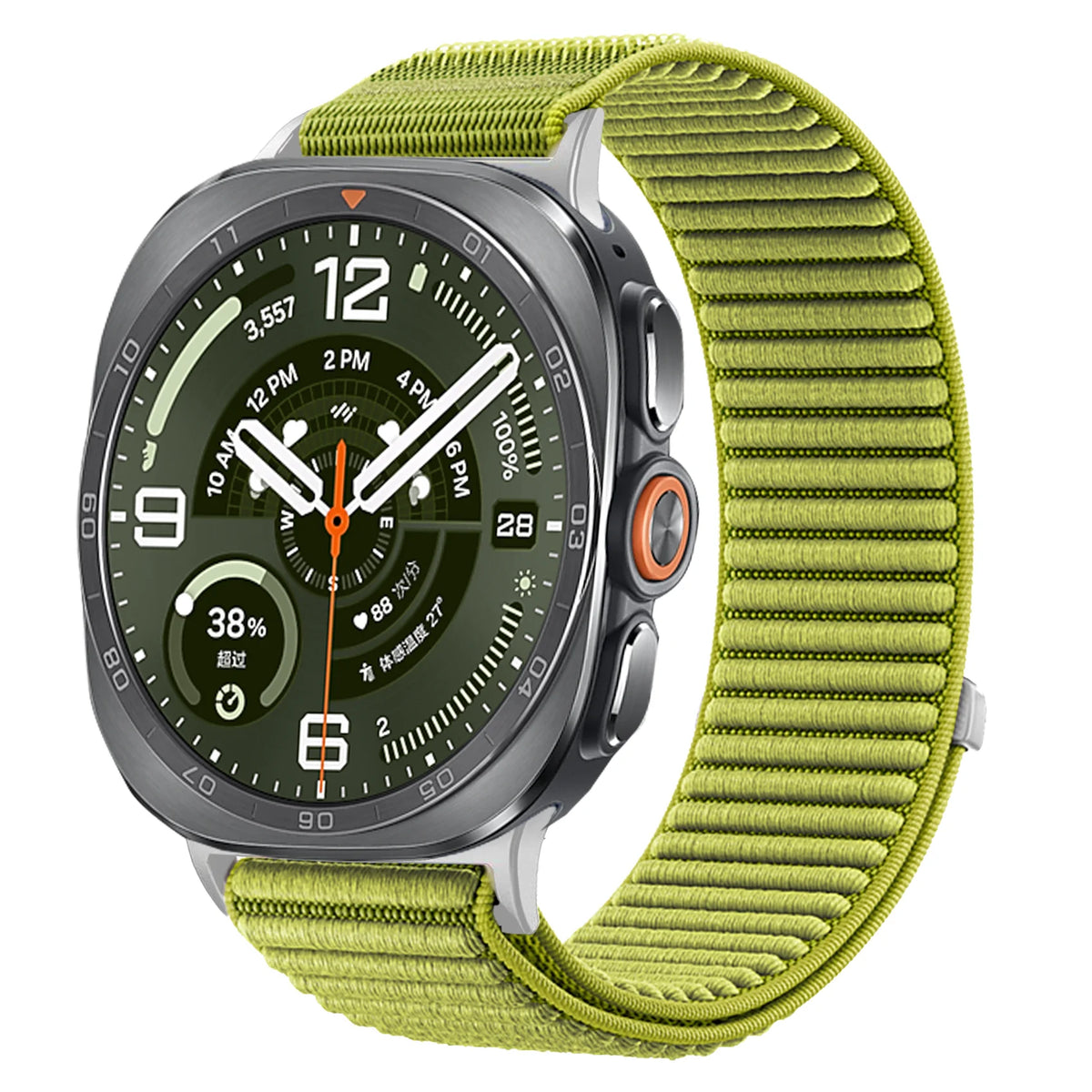 Woven Nylon Velcro Watch Strap with Metal Connector Heads for Samsung Galaxy Watch Ultra 2