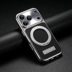 MagSafe Compatible Lychee Leather Case with 360° Kickstand for iPhone 17 Series