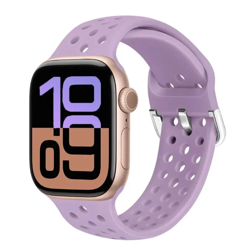 Perforated Silicone Band with Ventilation Holes for Apple Watch