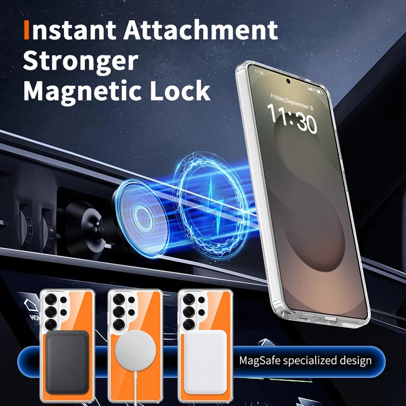 Crystal Clear Hard PC Magnetic Case for Samsung Galaxy S26 Series