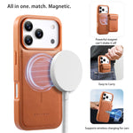 2-in-1 Detachable MagSafe Leather Wallet Case with Card Holder for iPhone 17 Series