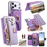 2-in-1 Detachable MagSafe Leather Wallet Case with Ring for iPhone 17 Series