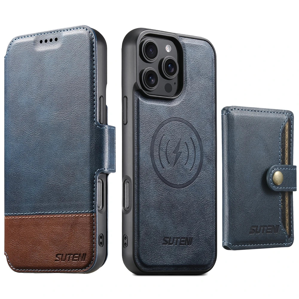 3-in-1 MagSafe Leather Wallet Case with Card Holder for iPhone 16 Series