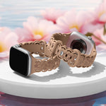 Silicone Floral Engraved Band with Scalloped Edges for Apple Watch