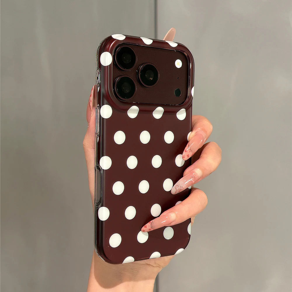 Translucent Polka Dot Case with Raised Camera Frame for iPhone 18 Series