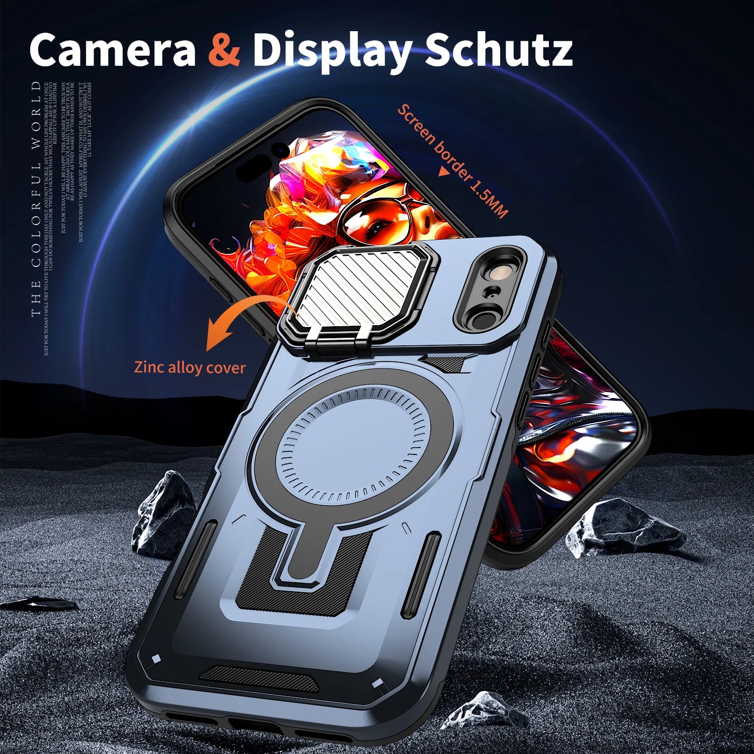 Shockproof Armor MagSafe Case with Lens Cover and Stand for iPhone 17 Series