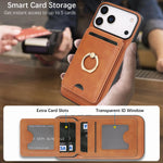 MagSafe Compatible Leather Case with Removable Vertical Card Slot for iPhone 17 Series