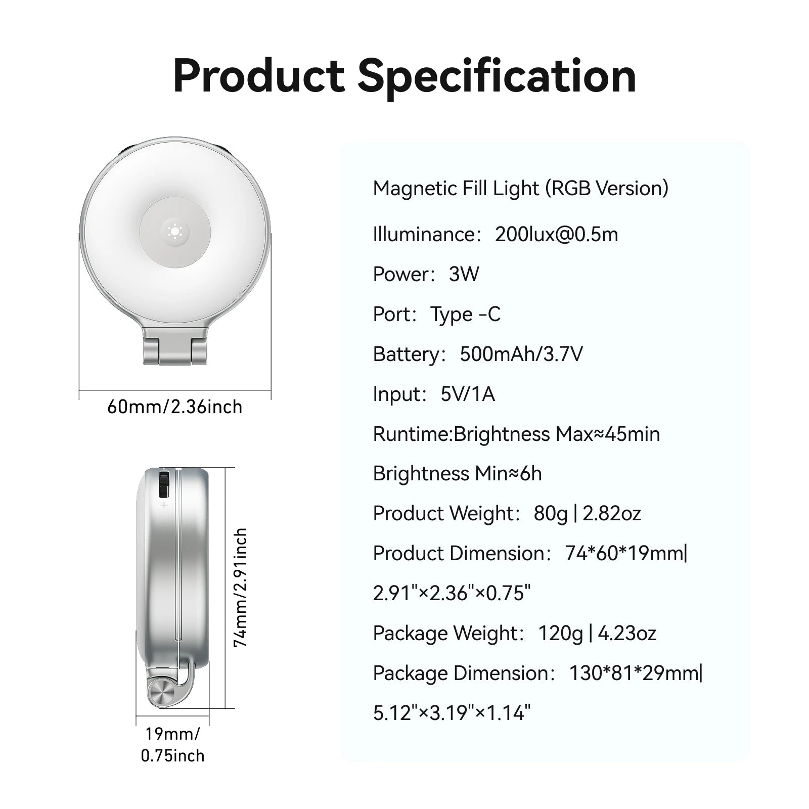 TELESIN Magnetic Clip-On Selfie Light