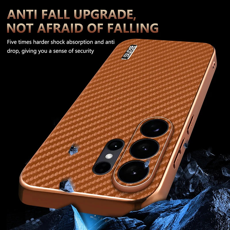 Carbon Fiber Pattern Skin-Feel Phone Case for Samsung Galaxy S26 Series