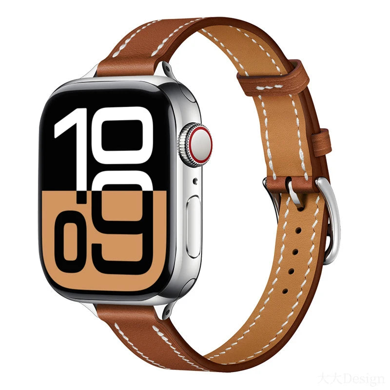 Elegant Slim Leather Strap for Apple Watch