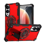 Shockproof Armor MagSafe Case with Invisible Fold Stand for Samsung Galaxy S25 Edge