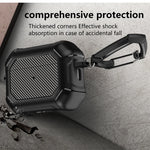 Carbon Fiber Shockproof Case with Side Switch & Hook for AirPods Pro