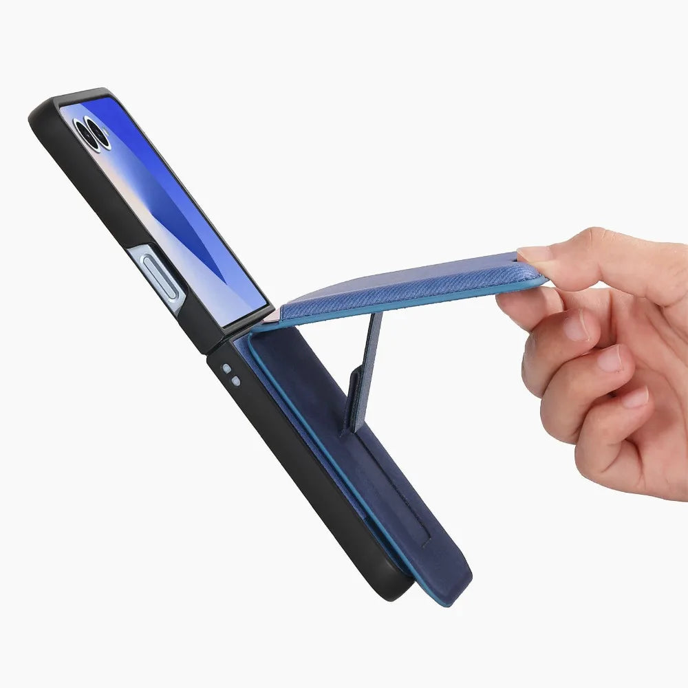 Samsung Galaxy Z Flip 7 Luxury Magnetic Leather Case with Card Holder