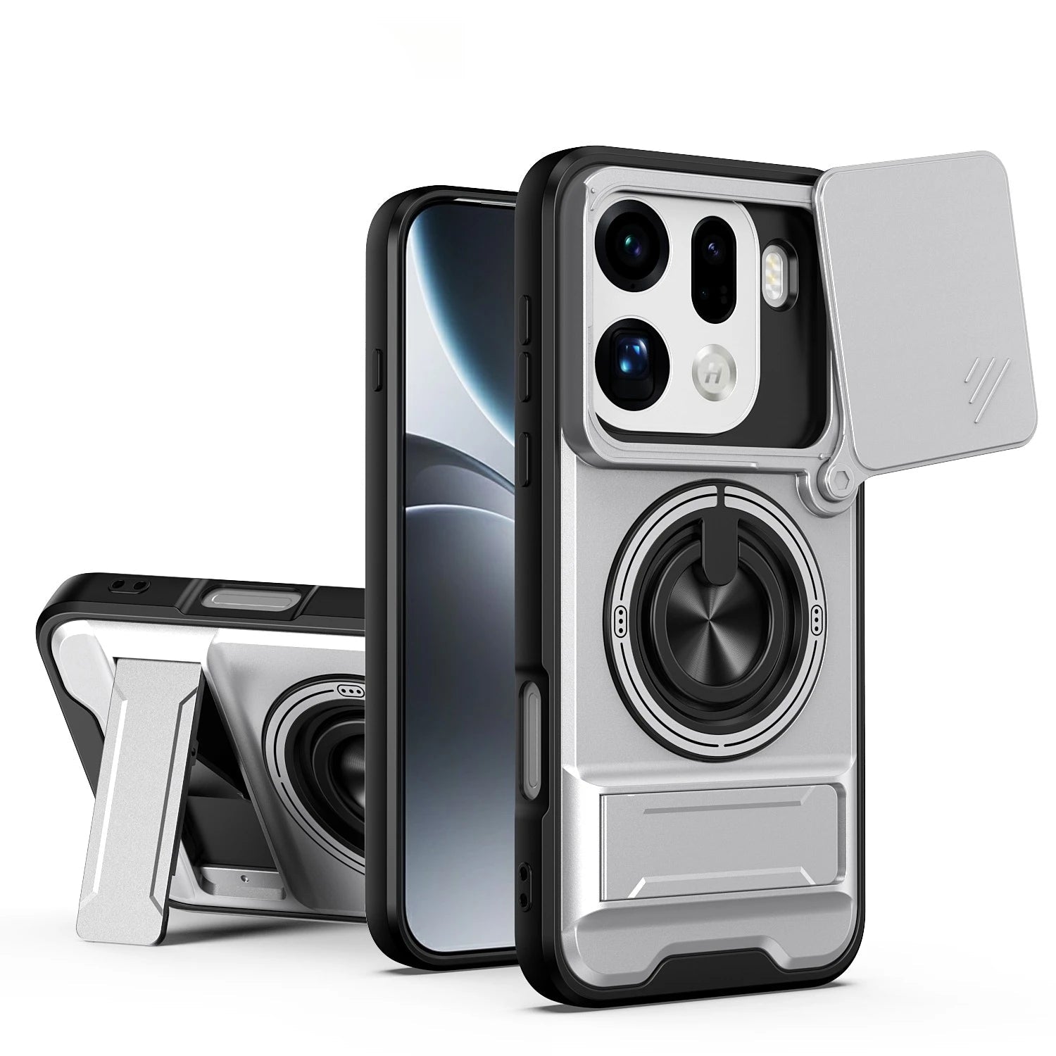 Luxury Protective Case with Rotating Ring Holder for OPPO Find X9 / X9 Pro