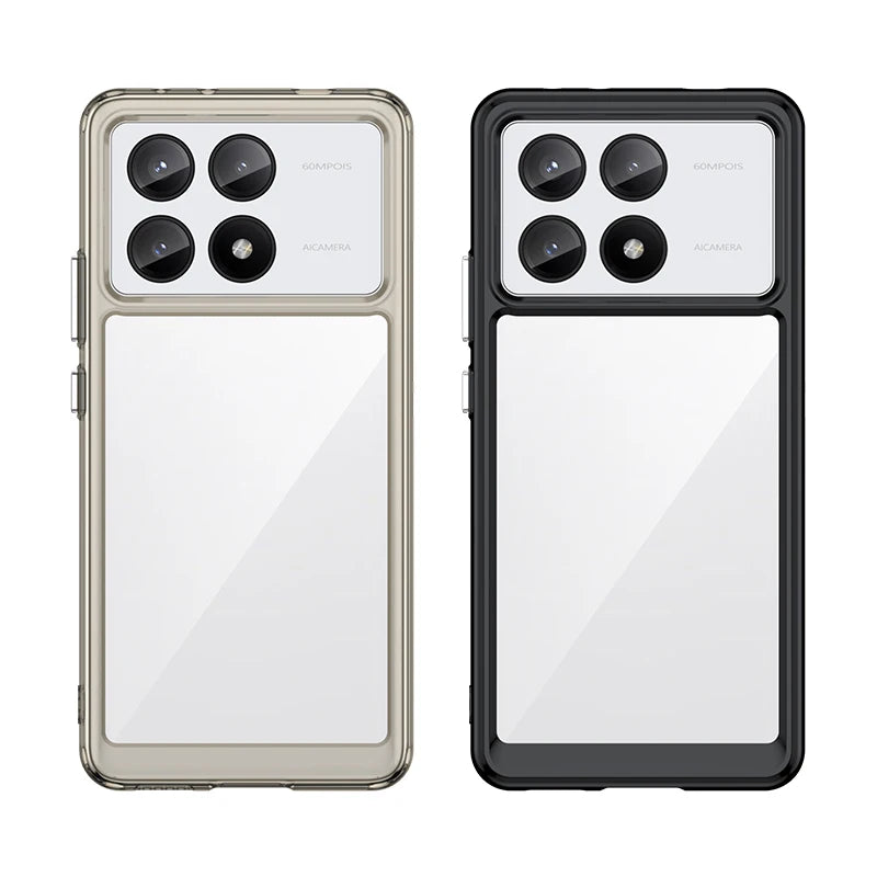 Luxury Clear Silicone Bumper Shockproof Phone Case for Xiaomi POCO X6 and POCO X6 Pro