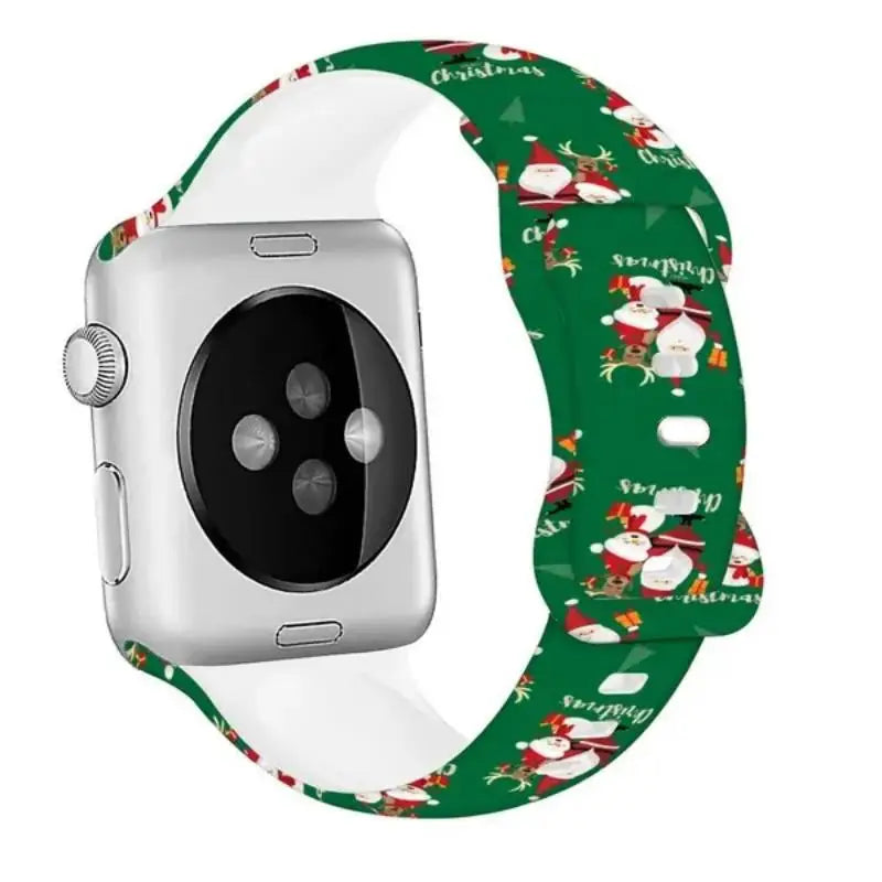 Christmas Printed Silicone Strap for Apple Watch