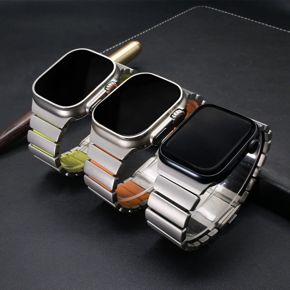 Stainless Steel and Rubber Magnetic Band for Apple Watch