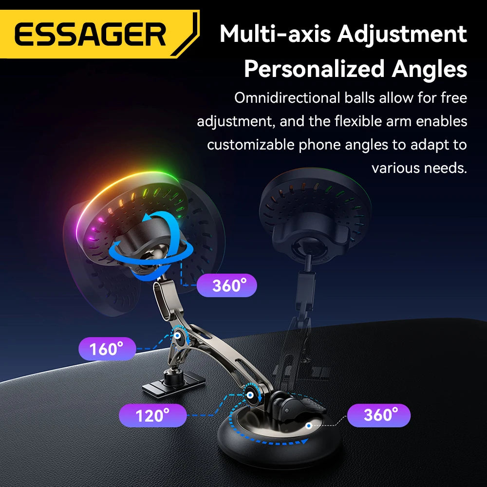 Essager 360° Rotating Magnetic Wireless Charger Car Mount