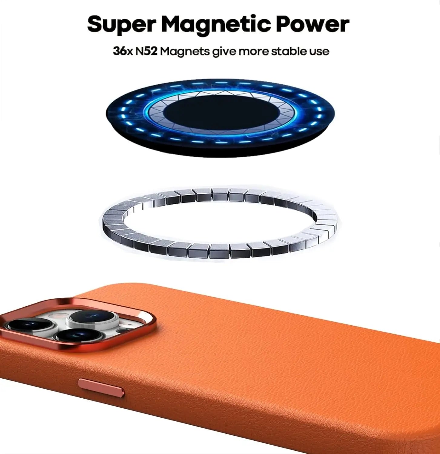 Luxury Leather MagSafe Phone Case for iPhone 15 Series