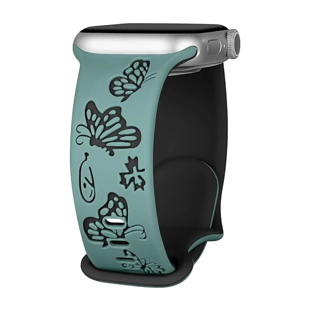 Fashion Engraved Silicone Bands for Apple Watch