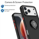 Shockproof Armor Matte Case with Magnetic Ring Holder for iPhone 17 Series