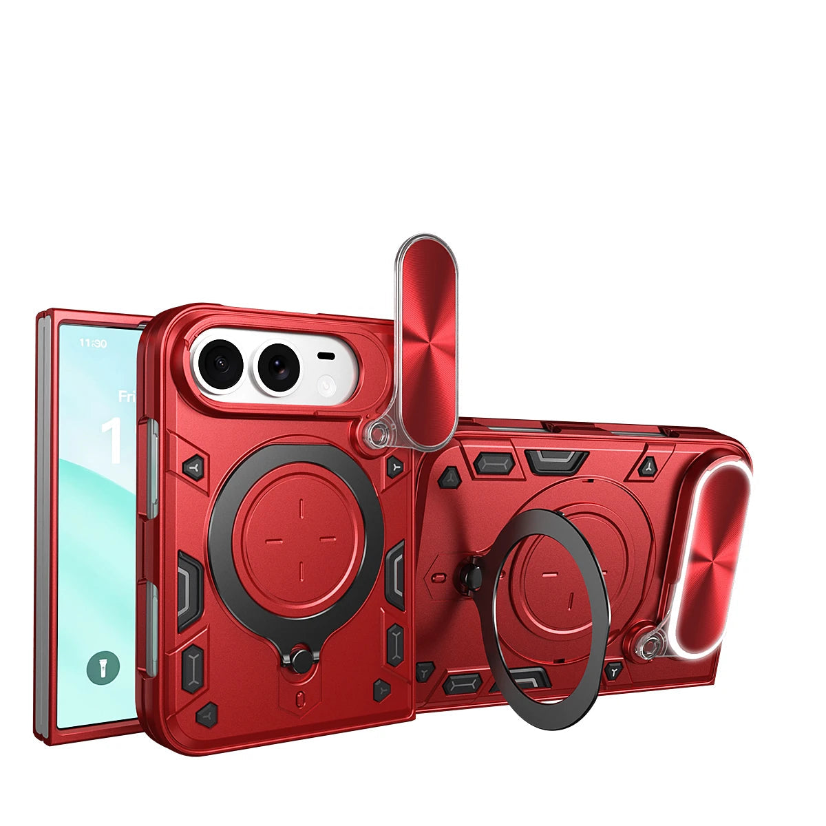 Shockproof MagSafe Case with 360° Rotatable Ring Stand for iPhone Duo