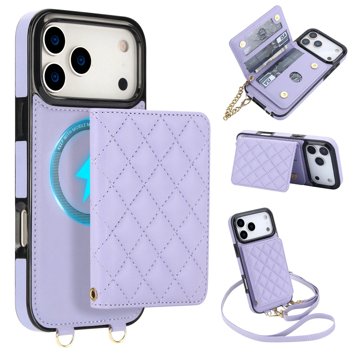 2-in-1 Detachable MagSafe Wallet Case with Crossbody Strap for iPhone 18 Series