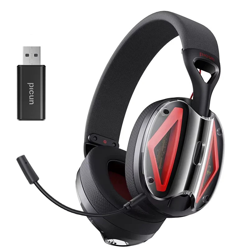 Picun G1 2.4GHz Wireless Gaming Headphones with Spatial Audio and Noise-Canceling Mic