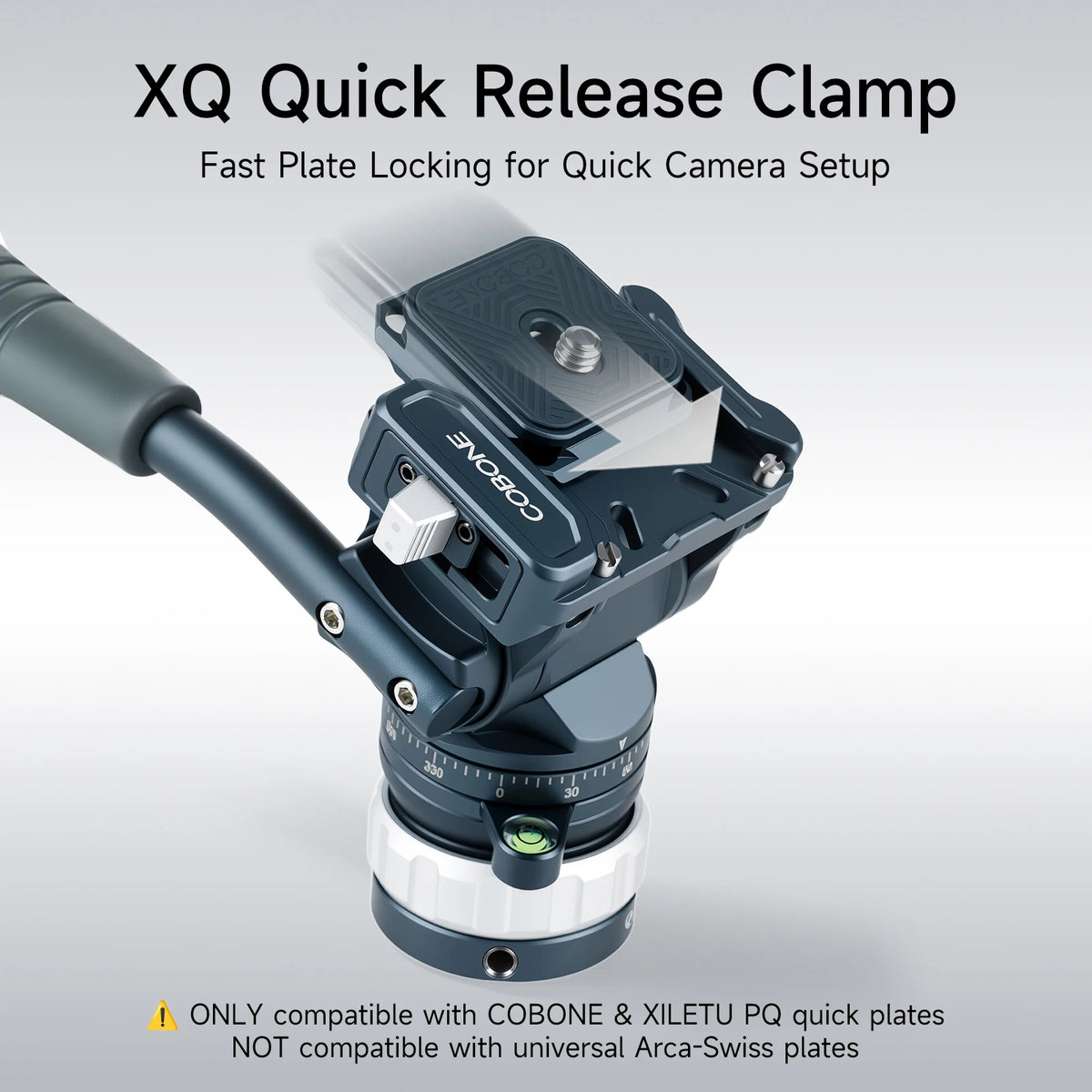 COBONE Detachable Fluid Video Tripod Head With ±7.5° Leveling Base