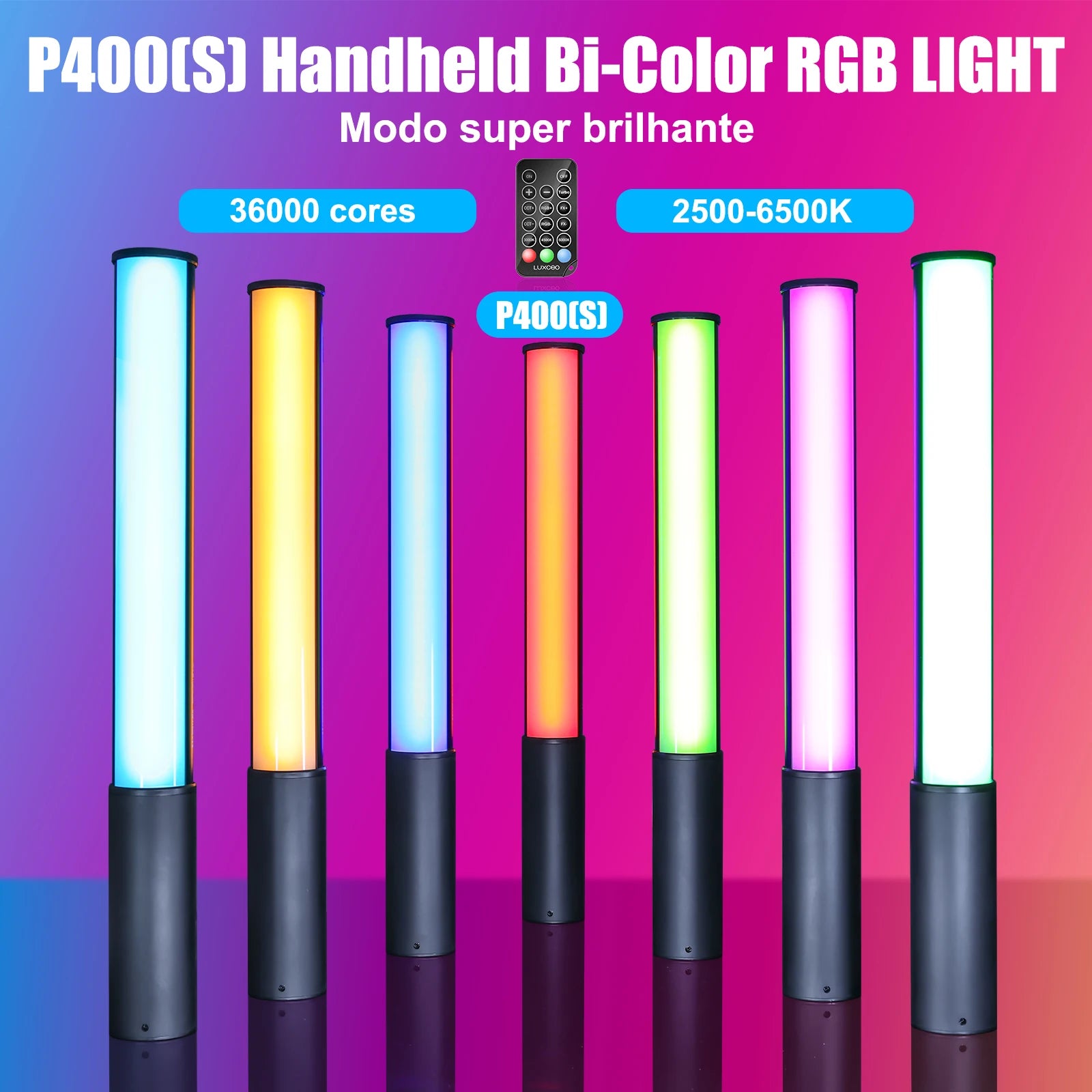 LUXCEO P400/P400S RGB LED Video Light Tube with CRI 95+ Full Color
